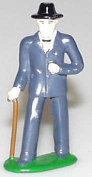 Grandfather with Cane 3" train station figure.