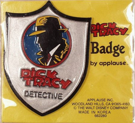 Dick Tracy Metal Detective Badge on card Walt Disney