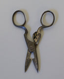 Victorial Button Hole Scissors. Steel with a brass wheel. 4"