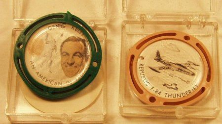 Pair of Flicker Premium Buttons Republic F-84 & Gene Kelly