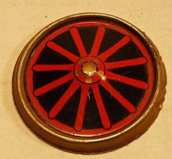 Tin lithographed hubcap 42mm OD