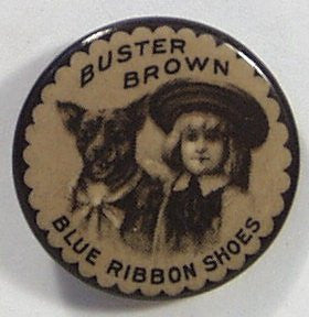 Buster Brown Shoes Early Celluloid Button The Brown Shoe Co.