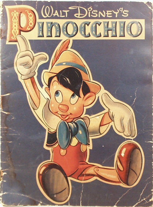 Walt Disney's PINOCCHIO Facsimile of Original 1939 book Linen-Like  Excellent