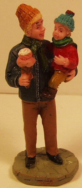 Father & boy having ice cream 2-3/4 in. train figure :