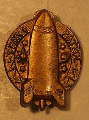 Space Patrol Gold Pin with Rocket