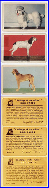 Set of 3 Sergeant Preston Dog Premium Cards copyright 1950