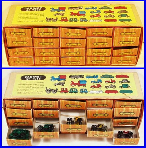 Cabinet of Toys with Diecast Cars-Trains-.