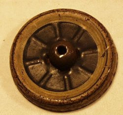 Early tin toy wheel 1-5/8 in. OD with hub light rust