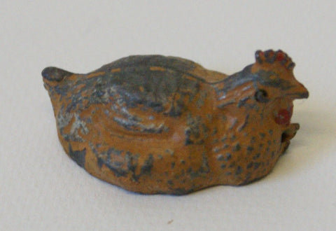 Toy Diecast Lead Chicken Painted. 1 x 1/2"