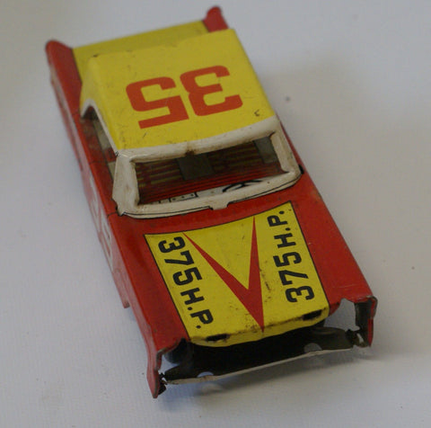Tinplate small 'Challenger' Car missing front grill.  6"