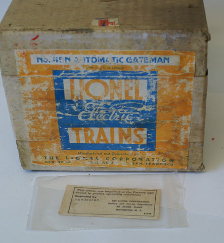 Lionel Train original automatic gateman box.