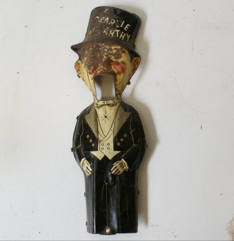 Marx Tin Charlie McCarthy Walker Face Side.