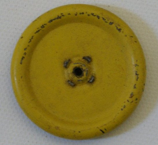 German Vintage toy Yellow Tinplate Wheel