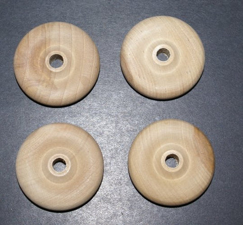 Wood Wheels 1.5" Diameter, used on early pull toys. Set of Four