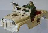 Tin Toy Army Jeep with driver  : Parts only 9" long.
