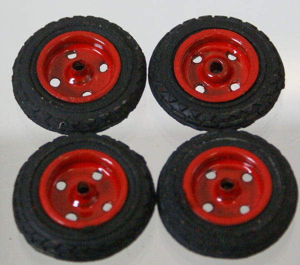1-3/8" x 1/4" vintage toy wheels   Red or Gray hubs your choice