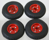 1-3/8" vintage toy wheels with painted metal hub. Original set of four