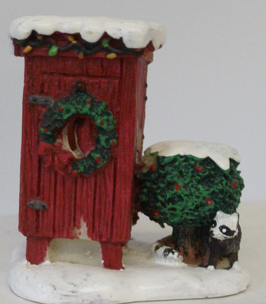 Train figure Christmas Diarama Outhouse 2-1/2" x 2-1/4"