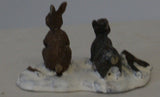 Train figural Animal Diorama : Minature Rabbits. 2-1/4"