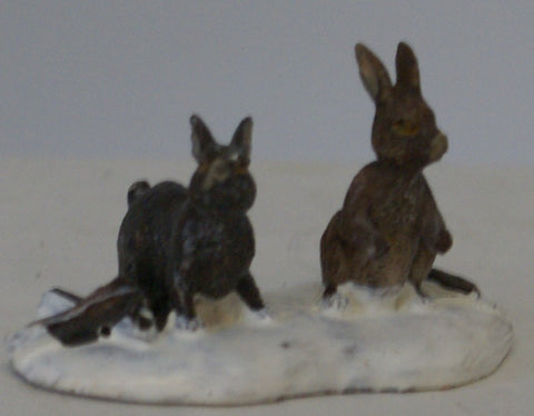 Train figural Animal Diorama : Minature Rabbits. 2-1/4"