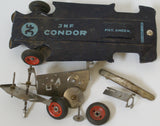 JNF Condor base plate and wheels : original parts.  Incomplete parts sold as is.