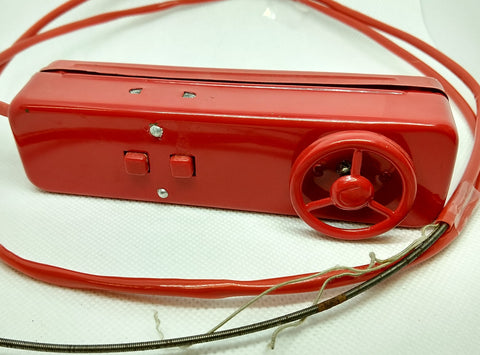 Vintage toy remote control steering battery control box. Original Red