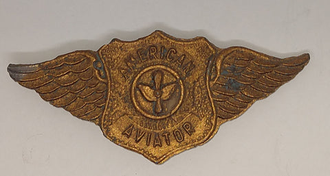 American Aviator Badge x 2 one is silver, one Gold. 3" across.