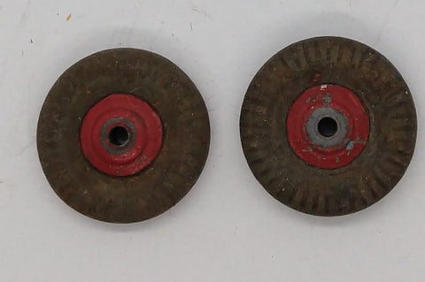 Dinky original grey tires with red metal hubs :  Tire 3/4" with 1/4" Rim