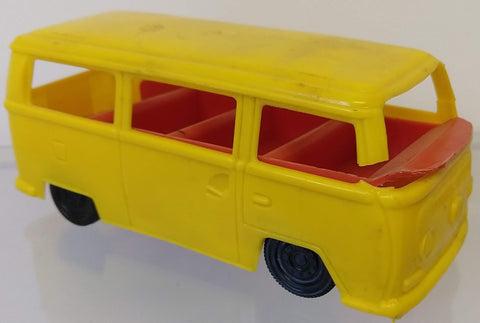 Plastic toy bus good for parts or wheels.