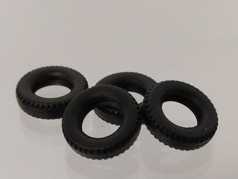 9/16th Black Tire : Set of 4 Treaded Tires : Marked Dunlop
