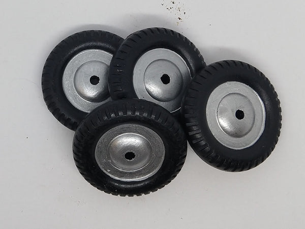2" Wheel Vintage toy trucks and cars.  Bakelite material. Silver