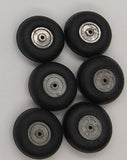 6 Veco Rubber wheels with aluminum hubs 7/8"