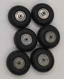 6 Veco Rubber wheels with aluminum hubs 7/8"