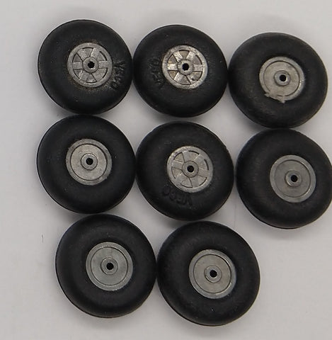 8 Veco Rubber wheels with aluminum hubs 7/8"