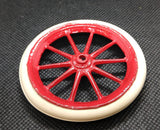Cast Car Wheel with tire 2-9/16" Diameter.