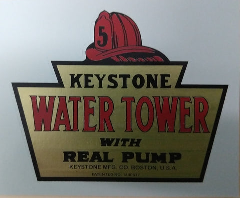 Keystone Truck Fire Water Tower Decal Pair.