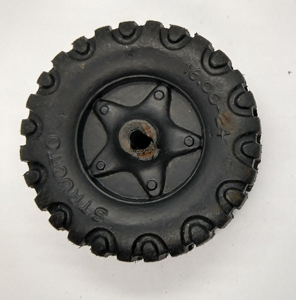 Structo Original 3-1/2" hollow black wheels only three plus one axle