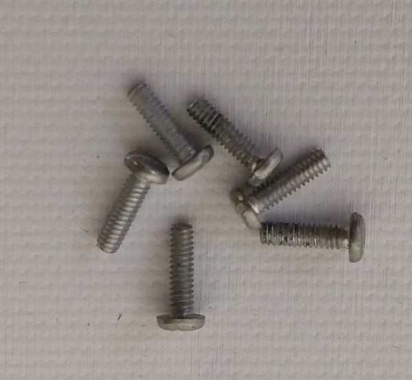 Set of 6 flat head toy screws 3/8 length 2-56 thread.