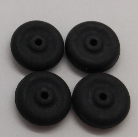 1/2" solid black wheel : toy rubber wheel: Black rubber Width 1/8"