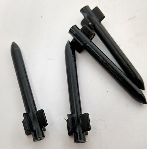 Vintage toy airplane replacement missiles x 6 (Black or Silver)