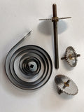 Vintage toy Gears and spring. Four piece set or with axle your choice