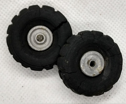 Original wheels with cast hub. 1-1/4" x 3/8"  Lot is for two wheels.