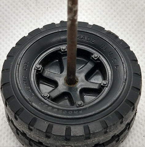 Processed Plastics original 1-5/8" wheels on axle.