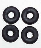 Vintage toy tires : 1" x 1/3" Black rubber. Set of Four