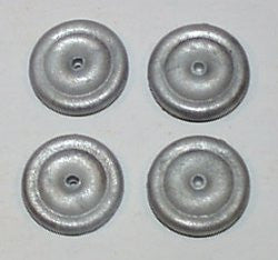 Cast toy wheels. 7/8" Set of 4. Used on small cast cars and trucks.