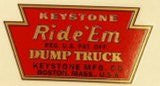 Keystone Ride'em Dump Truck decal